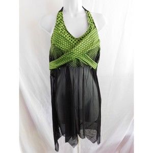 Tankini Swim Top Women plus Black, Green Halter Tie Beach Cruise Vacation Sz 5xl